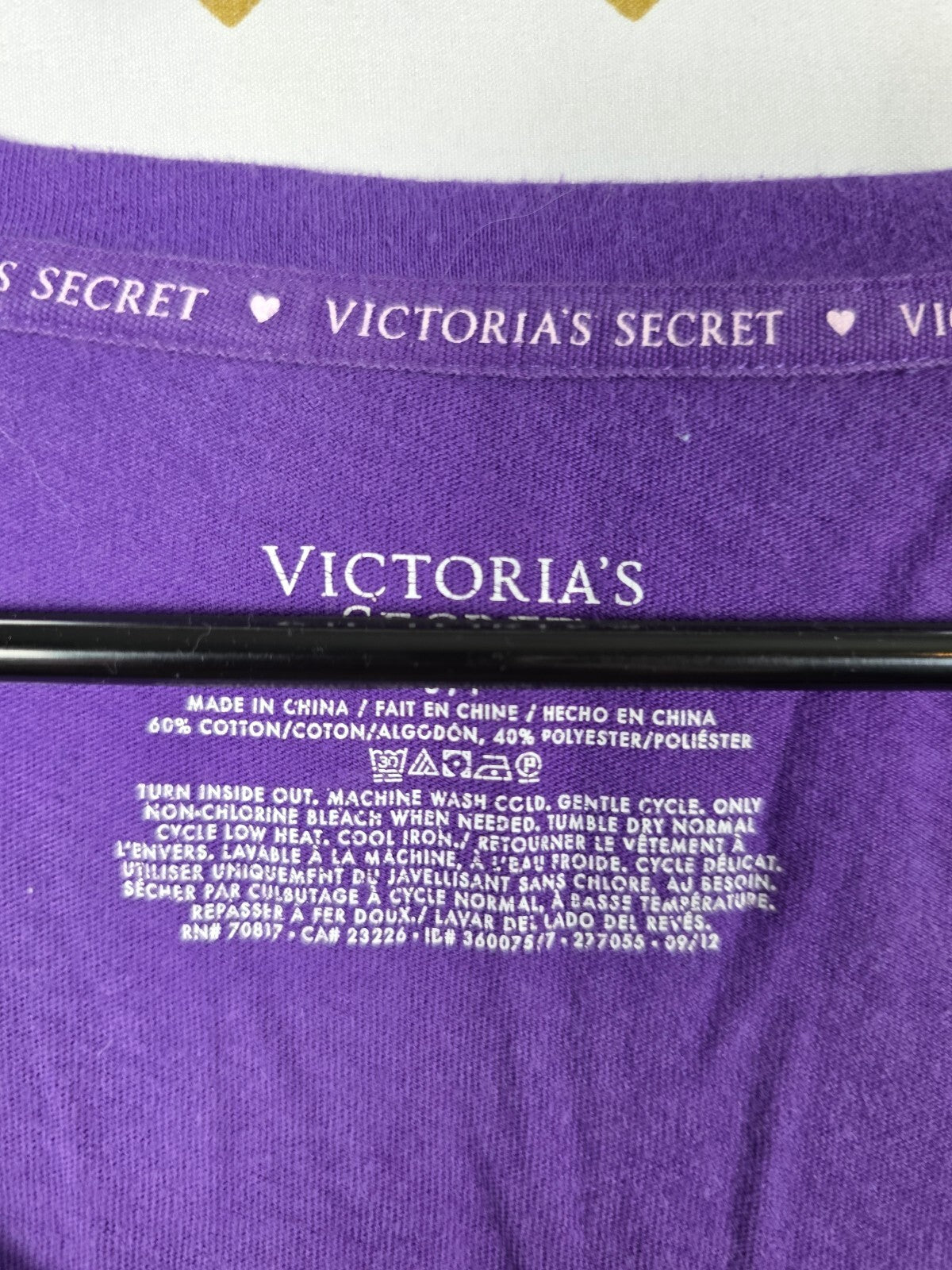 Victorias Secret vintage soft Studded Logo BLING Nightgown Sleep Shirt Purple SM