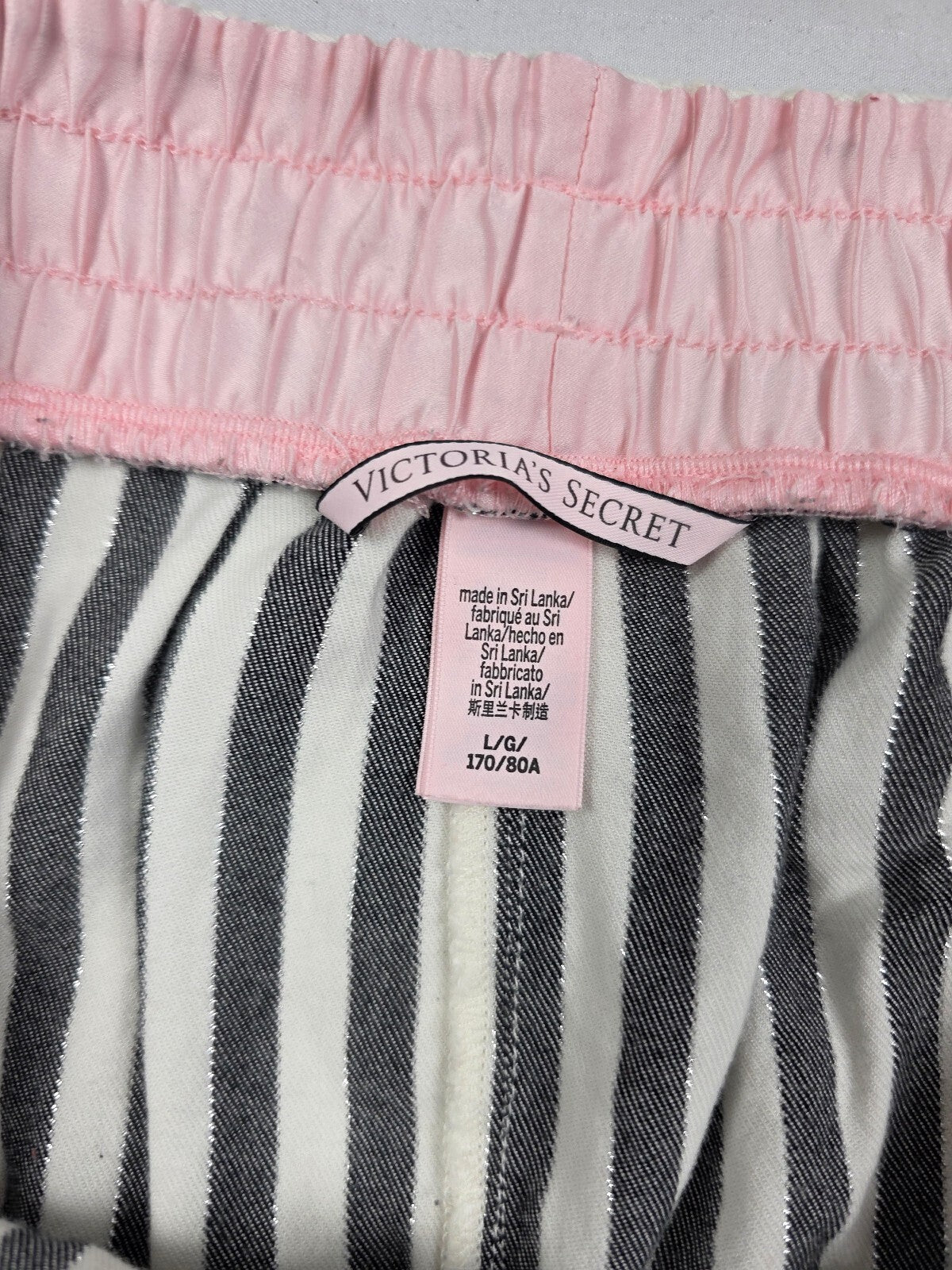 Victorias Secret Striped Large  Sleep Shorts Boxers Pajama Bottoms
