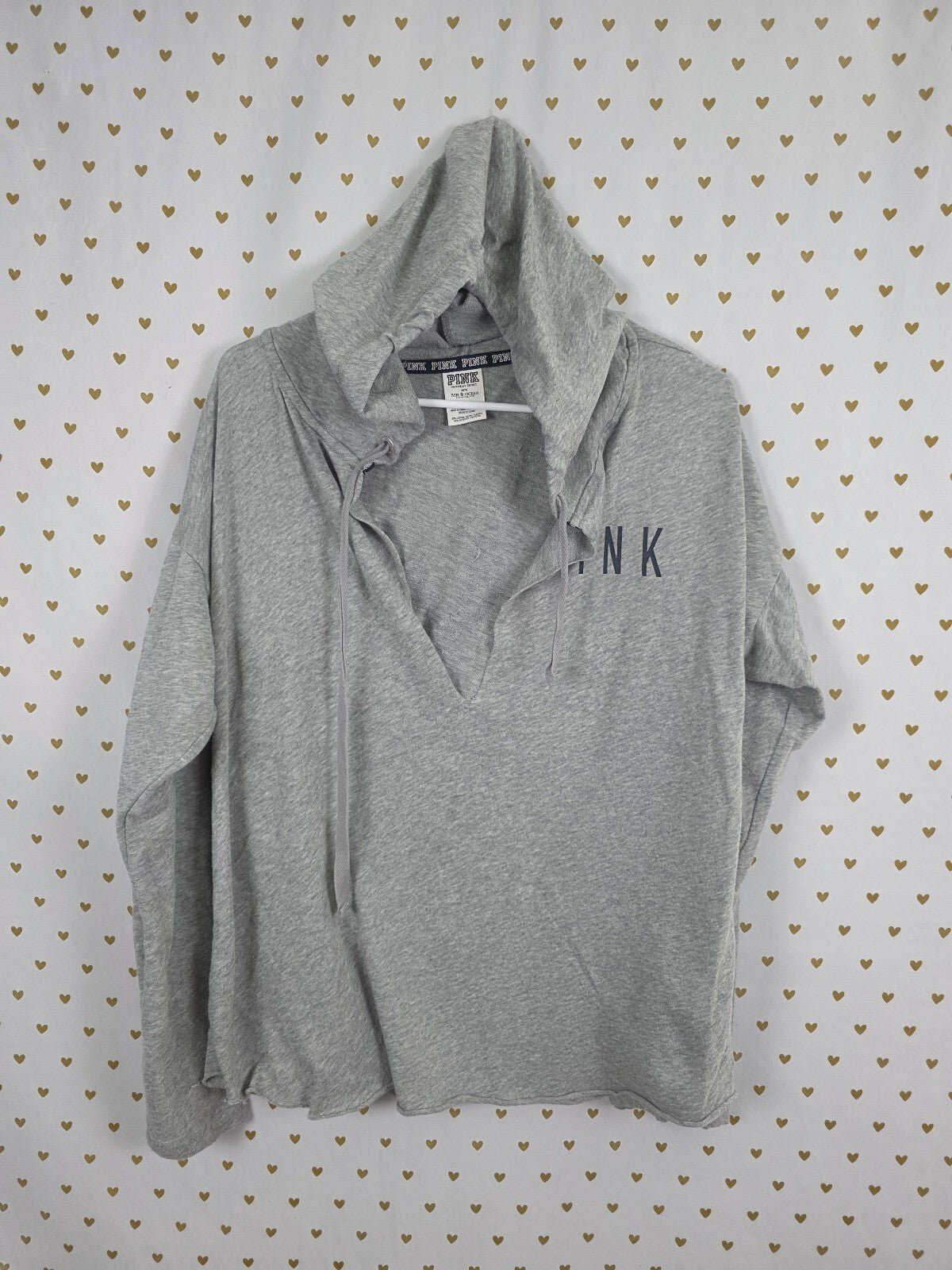 Victorias Secret Pink MLB New York Yankees Baseball Hooded Thin Sweater Shirt L