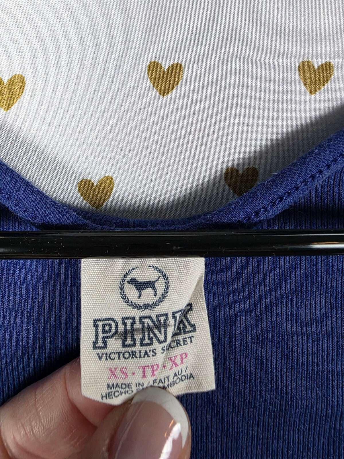 Victorias Secret PINK Vintage Y2k Blue Ribbed Tank Top XS