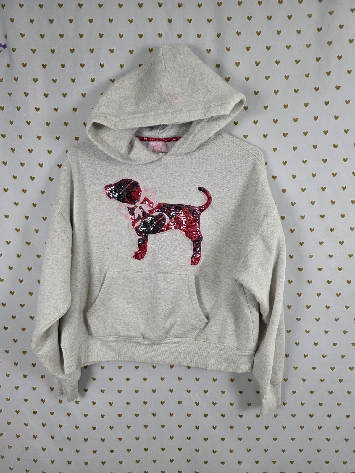 Victorias Secret Pink LOVESHACKFANCY Bling Dog Pullover Sweater XS Sequined