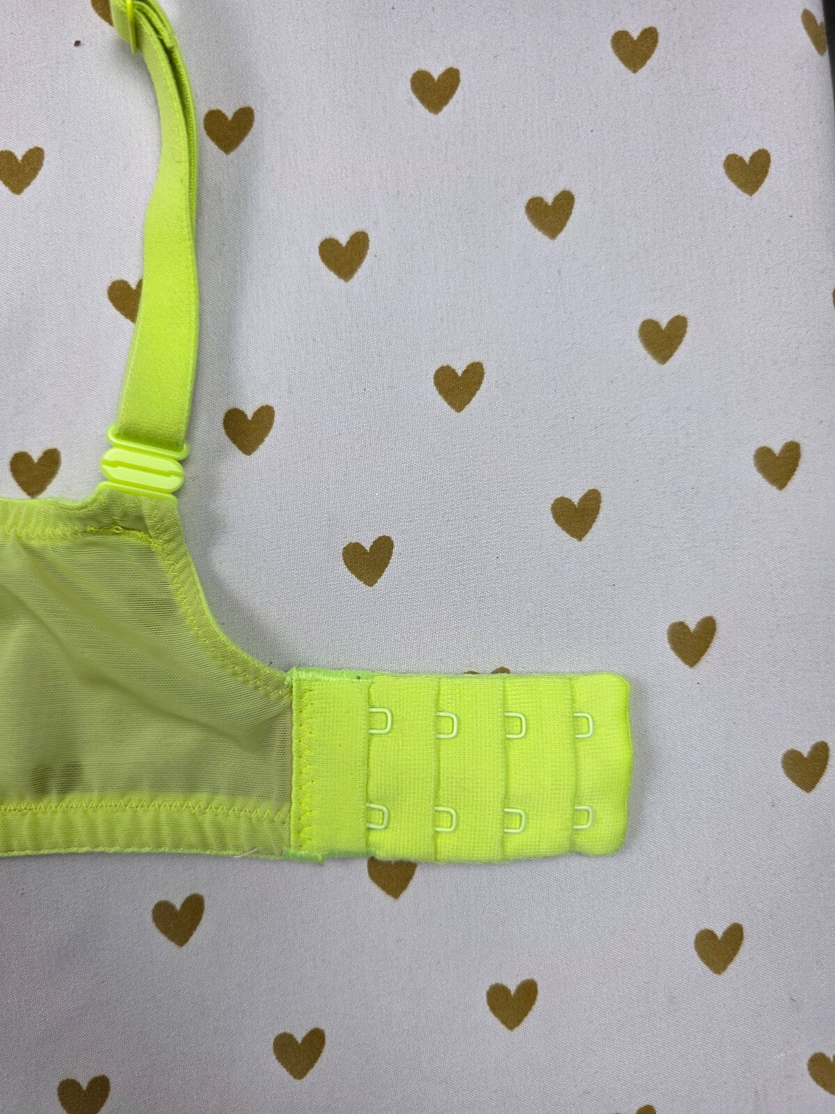 Victorias Secret Neon Lace Accent Lined Demi Balconette Bra 32DDD