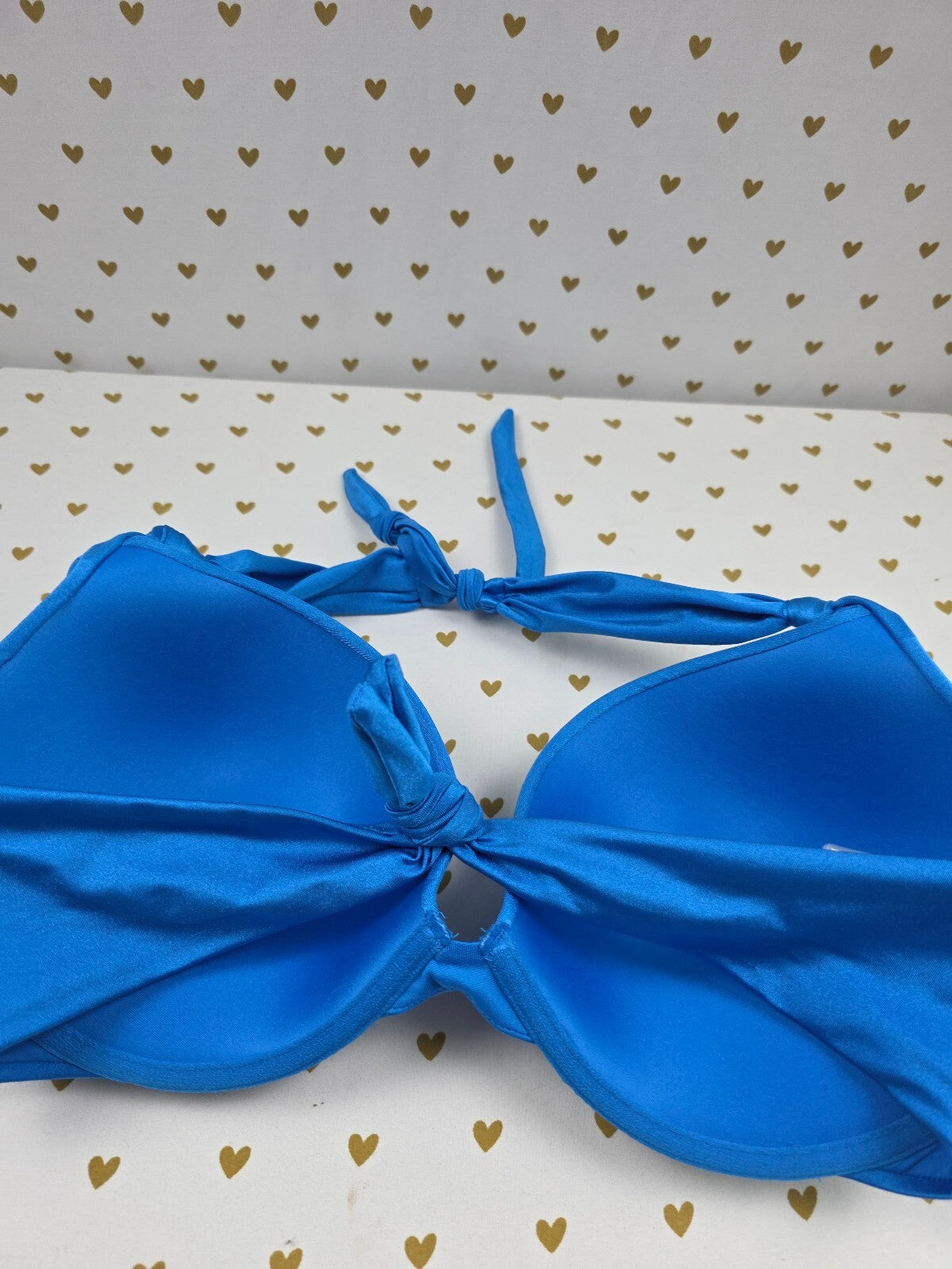 Victorias Secret Swim New NWT Halter Blue Swimwear Bikini Top 34DDD