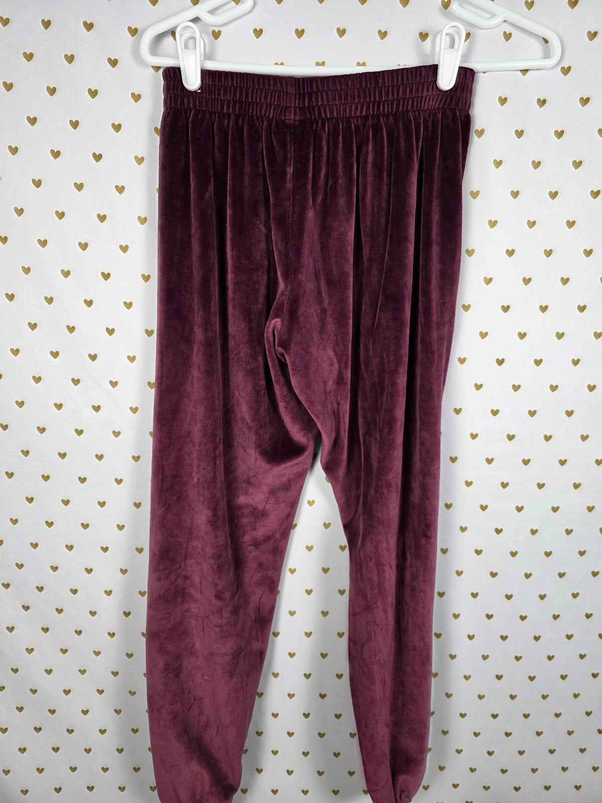 Victorias Secret Pink Velour Maroon Hoodie Jacket Sweats SET 2pc SMALL MED