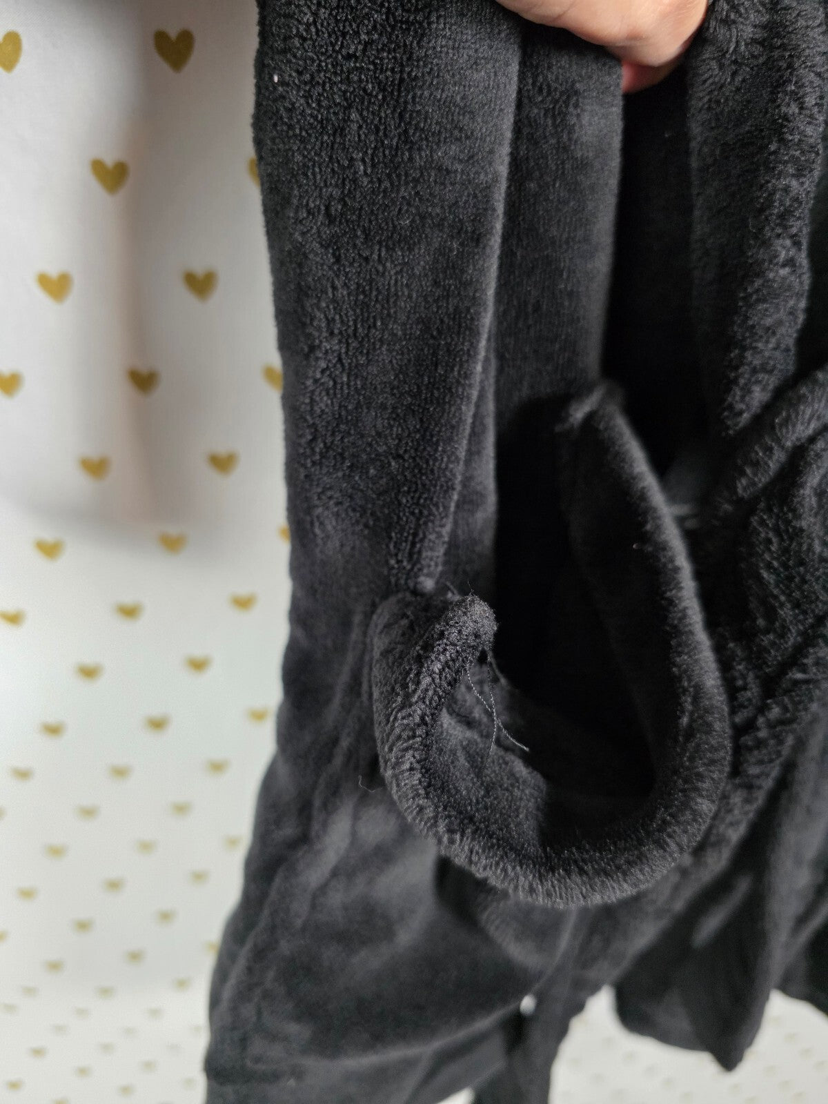 Victorias Secret Soft Fluffy Logo BLING Iridescent Warm Black Robe ONE SIZE FITS