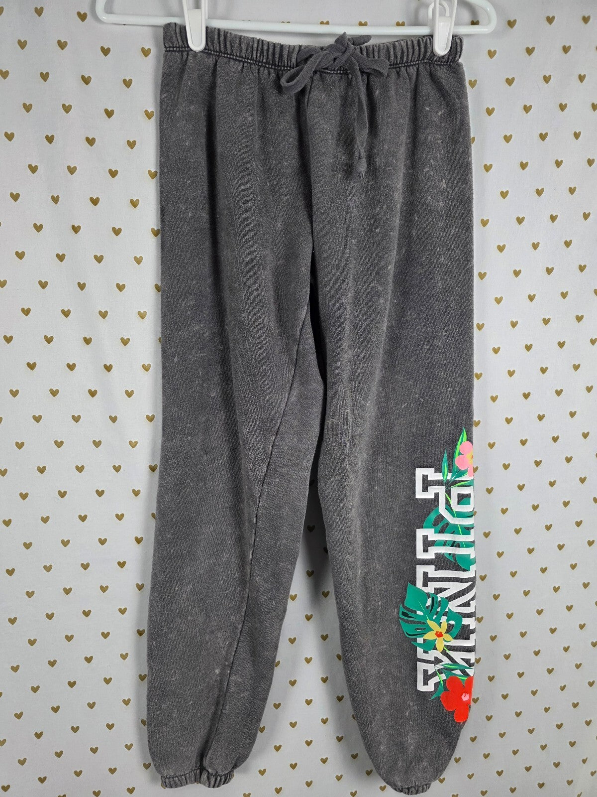 Victorias Secret Pink Hawaiian Floral Pullover Hoodie Sweats SET XS 2pc Outfit