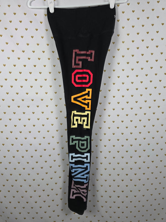 Victorias Secret PINK Rainbow Logo XS Yoga Pants LOVE