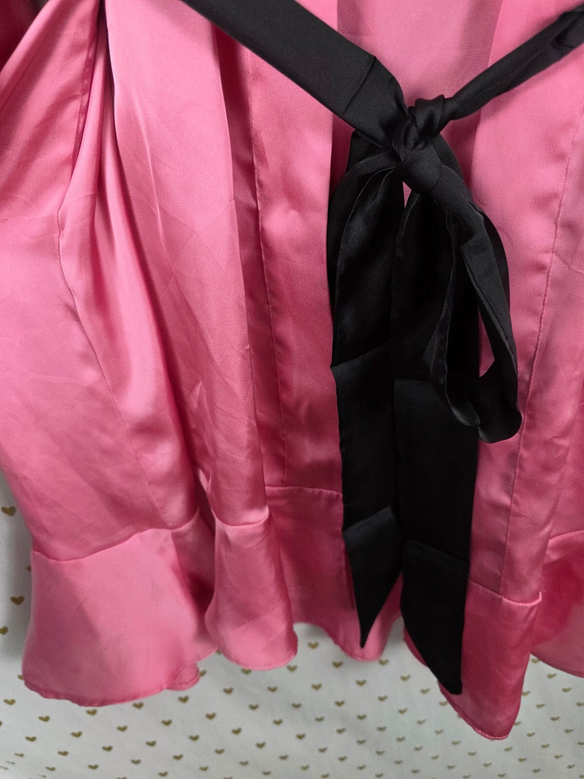 Victorias Secret Satin Silky Robe Pink Ruffle Flutter Lounge XS SMALL