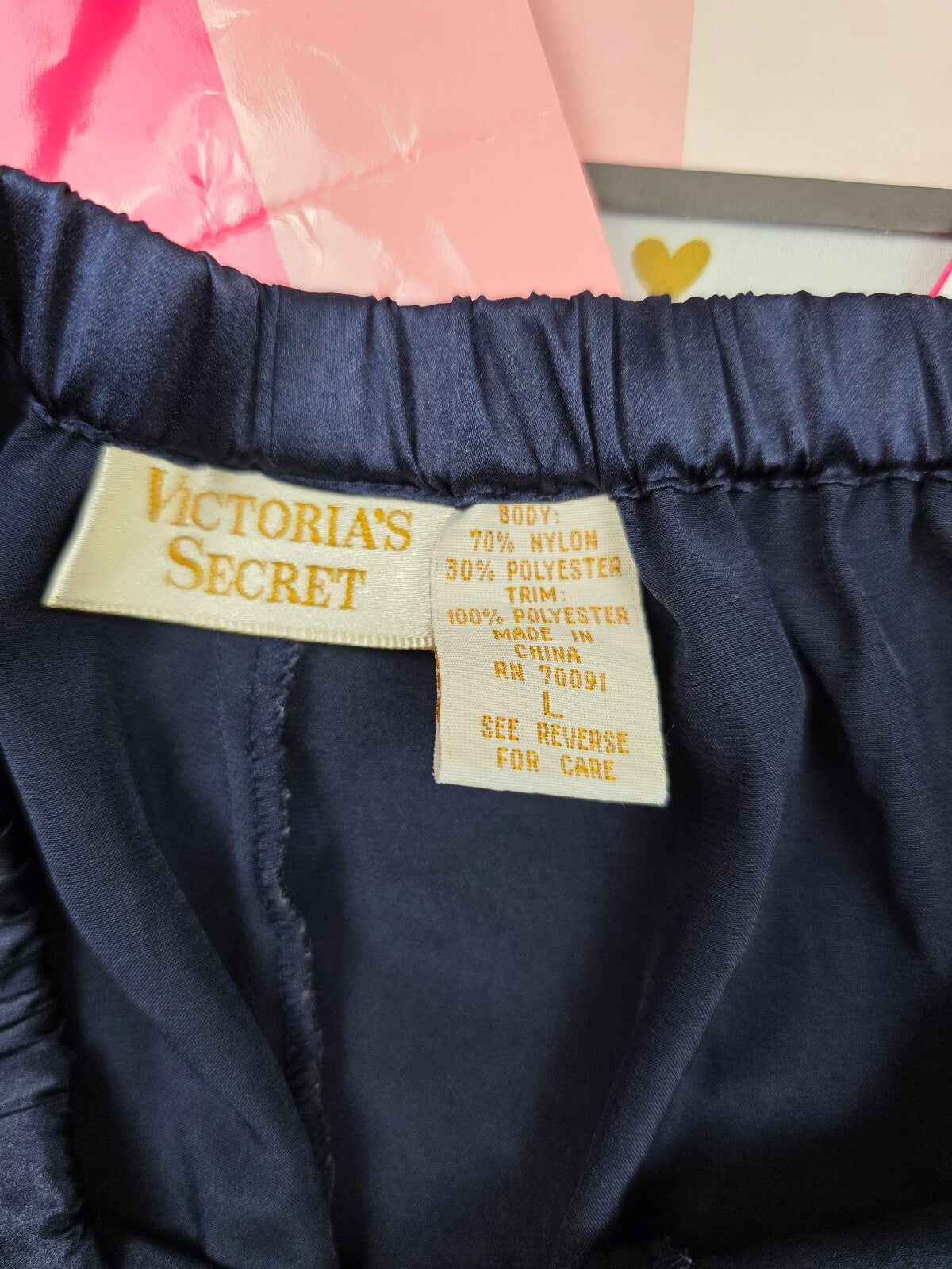 Victorias Secret Vintage Gold Label Large Satin Sleep Shorts Boxers Pajama