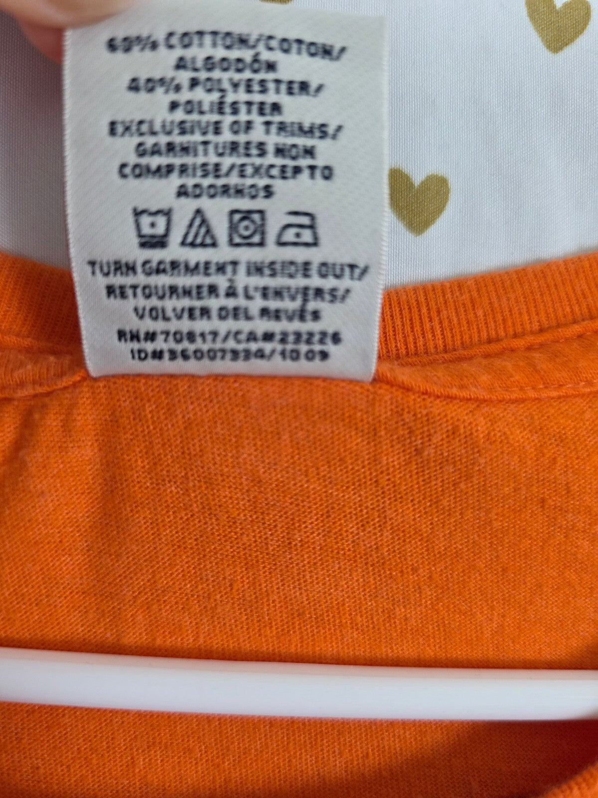Vintage 2009 Victoria's Secret PINK Imagine Tee Orange Metallic Heart Y2K S