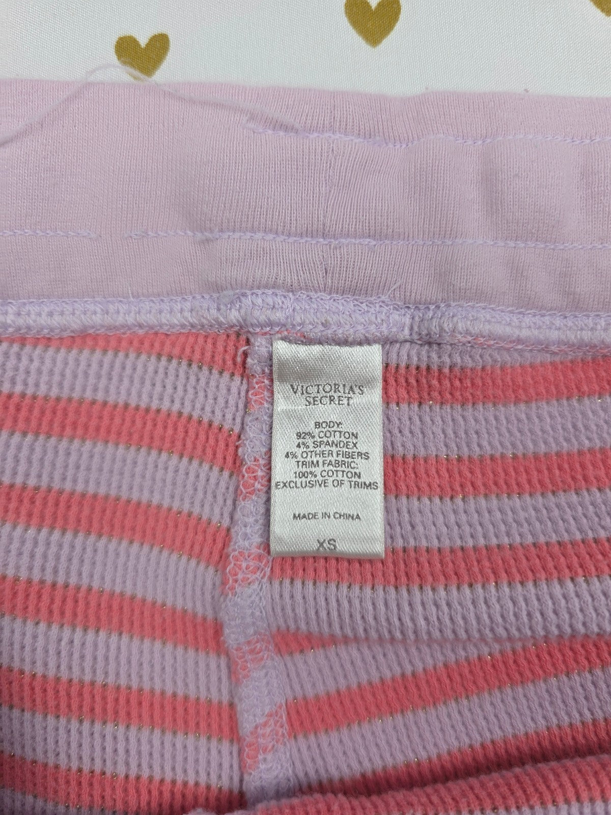 Victorias Secret XS Thermal Waffle Sleep Pants Pajama Bottoms Striped