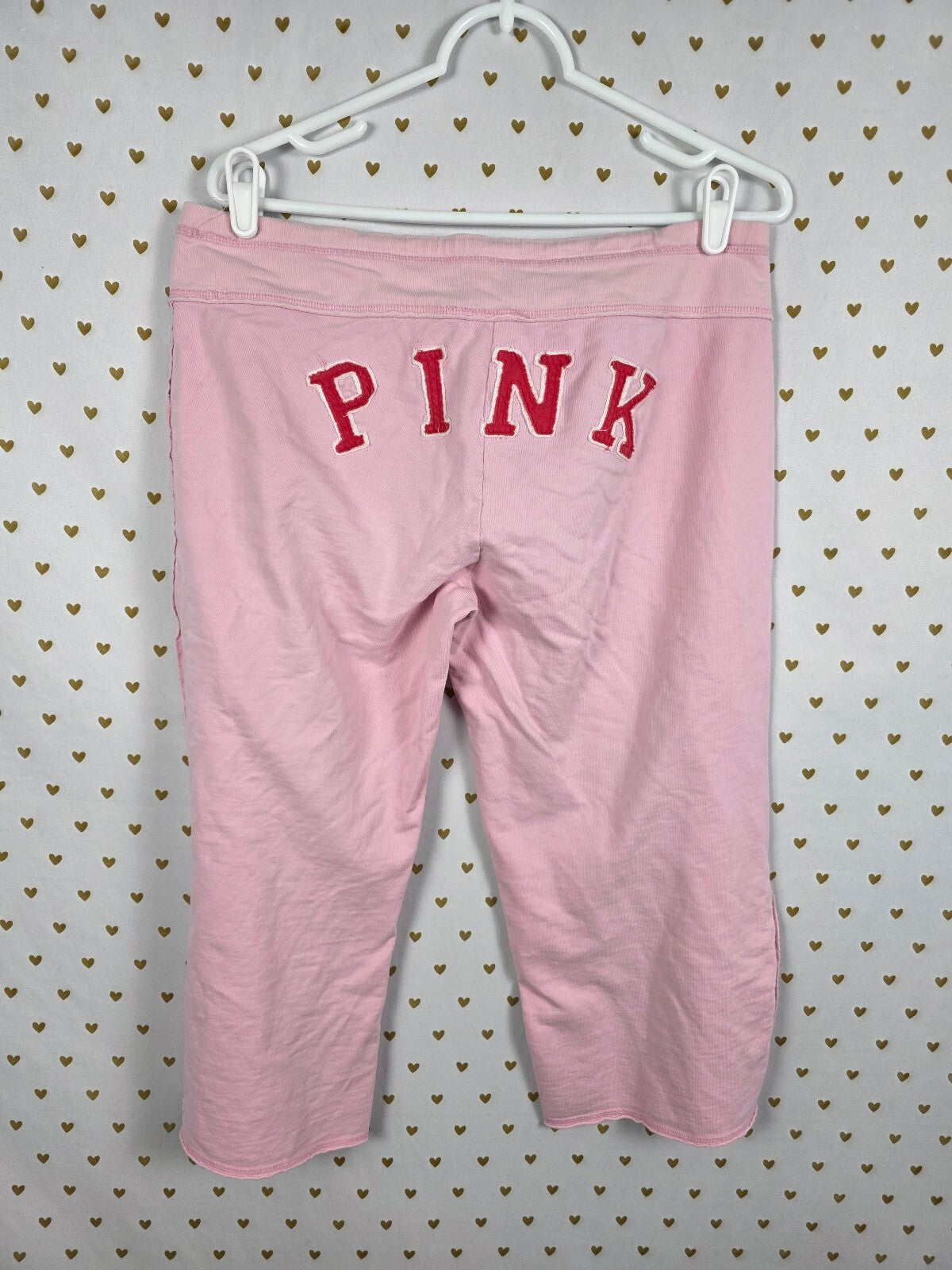 Victorias Secret PINK Vintage Cropped Capri Logo Butt Sweats Y2k MEDIUM'06