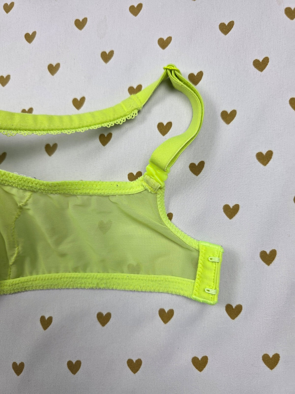 Victorias Secret Neon Lace Accent Lined Demi Balconette Bra 32DDD