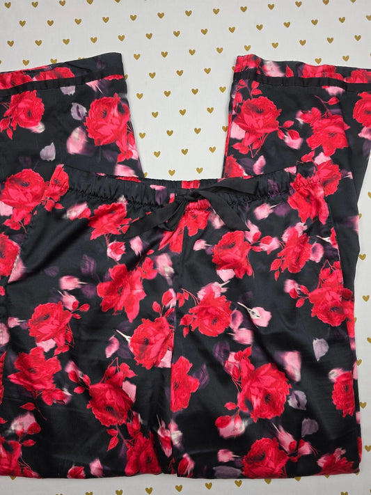 Victorias Secret satin Floral Sleep Pants Pajama Bottoms PJ MEDIUM
