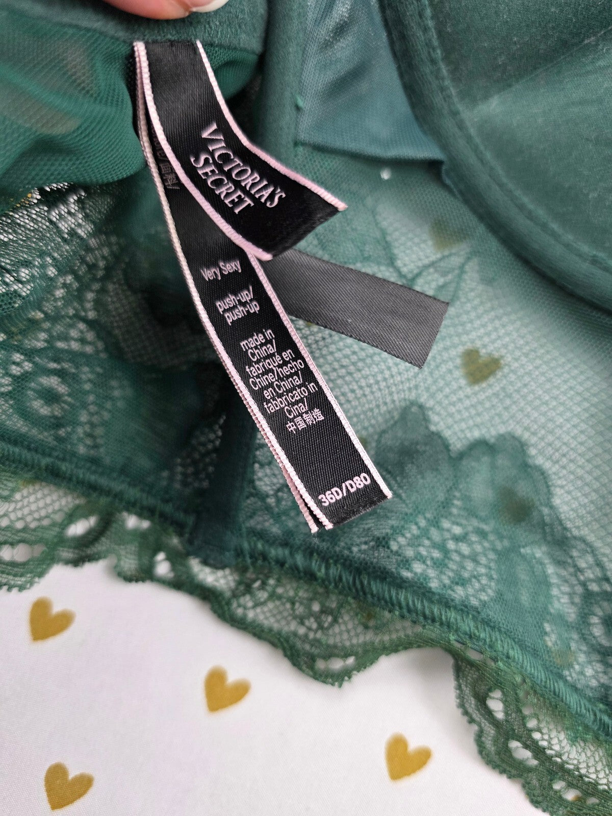 Victorias Secret Green SUPER Push Up Corset Bra Top Very Sexy 36D