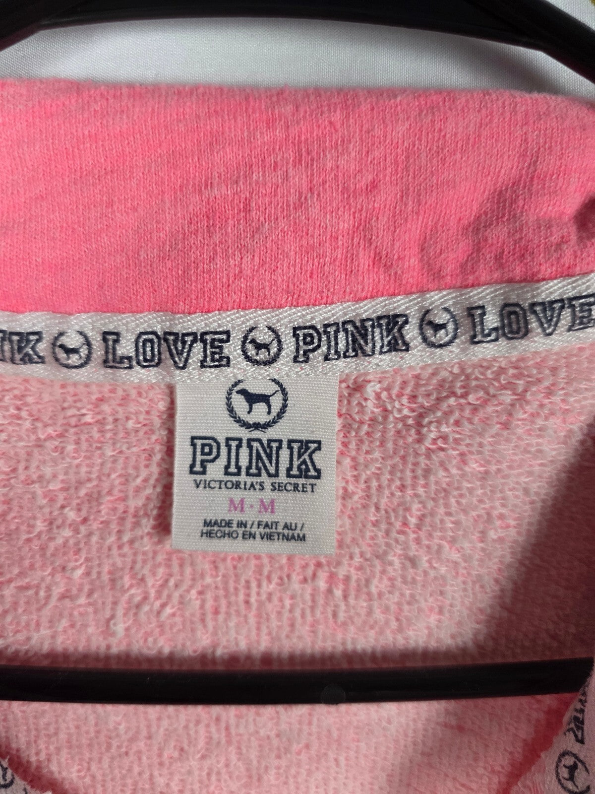 Victorias Secret Pink Quarter Zip Logo Sweater 86 Medium