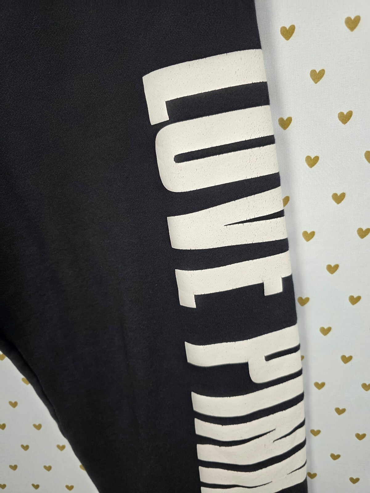 Victorias Secret PINK LOVE Black Sweats Sweatpants SMALL