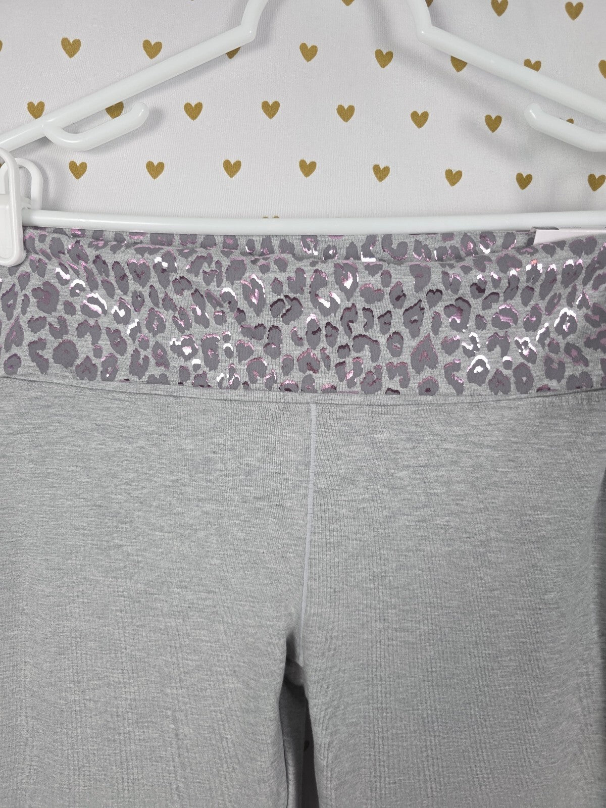 Victorias Secret PINK NEW Nwt Cotton Foldover Cheetah Leopard Flare Leggings MED