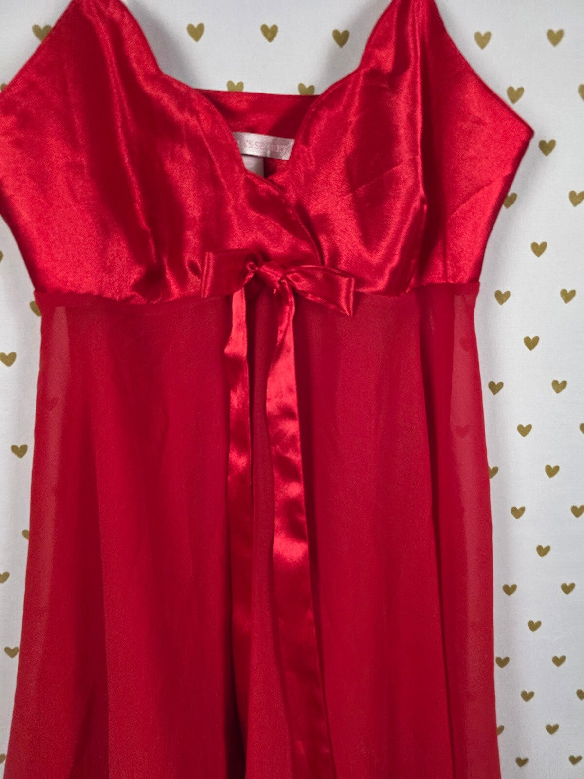 Victorias Secret Vintage XS Satin Sheer Babydoll Nightie Lingerie Dress