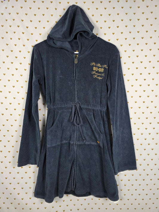 Victoria's Secret PINK Terry Cloth Hooded Tunic Cover Up Dress Large Y2K Vintage