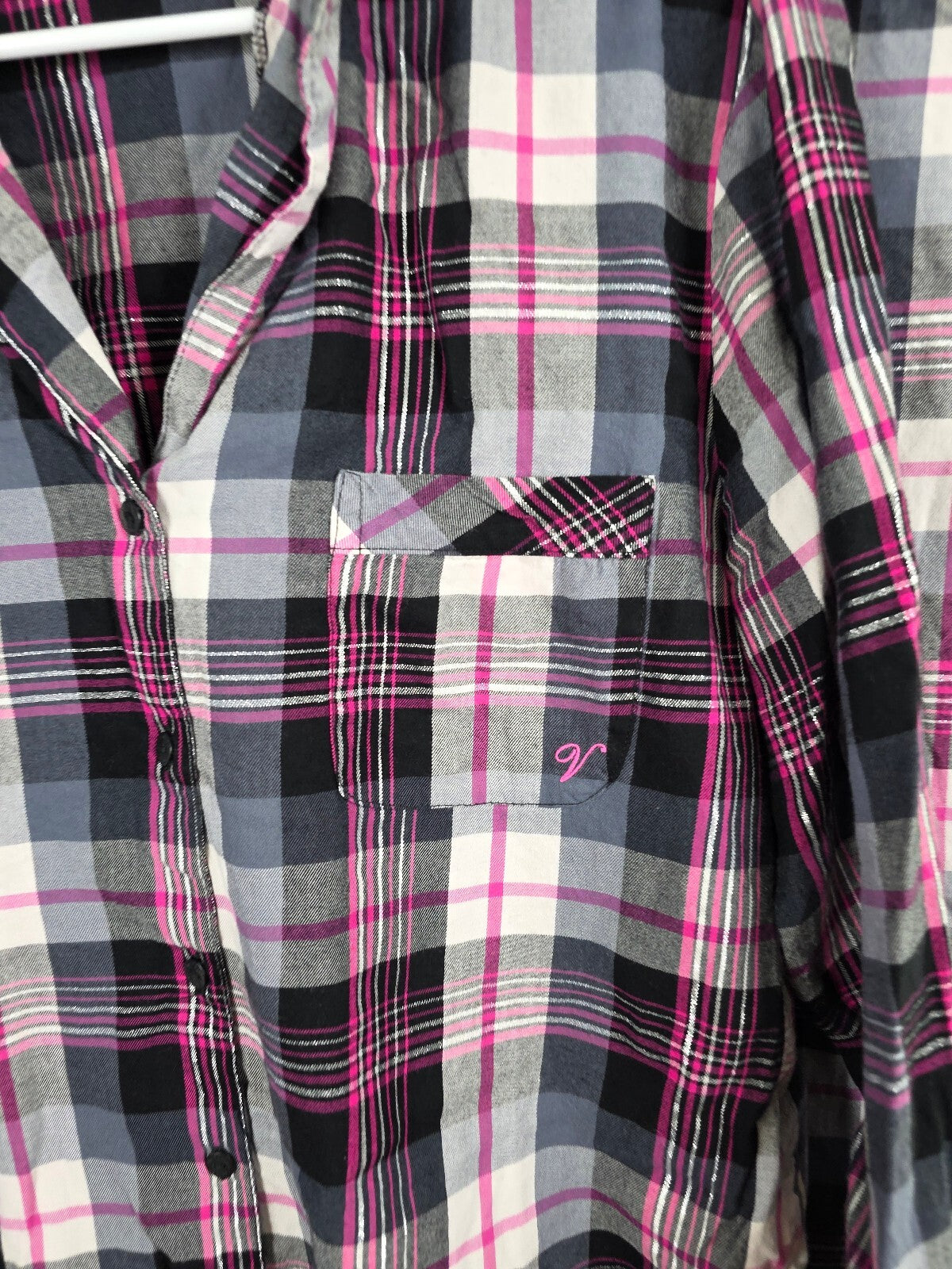Victorias Secret Plaid Sleep Set Pajama Pants Shirt Outfit Sleep Medium