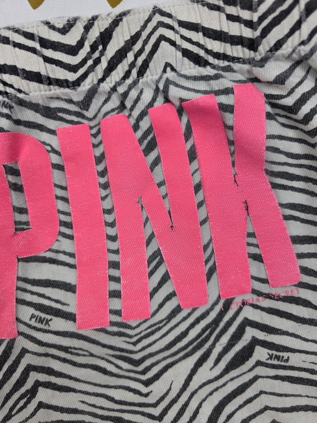 Victorias Secret PINK Vintage ZEBRA Love SM Sleep Shorts Boxers Pajama Bottoms