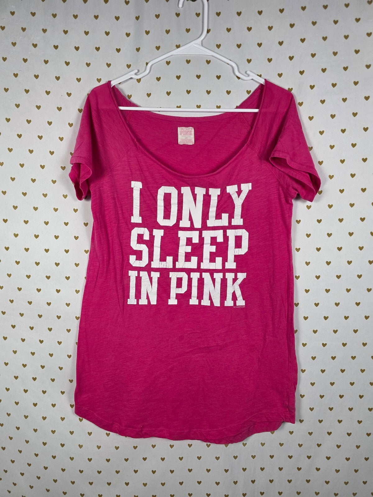 Victorias Secret I Only Sleep in Pink Sleep Dress Tee Shirt Nightgown vintage Sm