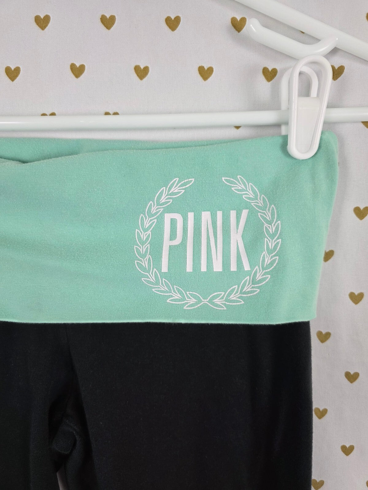 Victorias Secret PINK Mint Foldover Yoga Pants XS Skinny Ankle Y2k