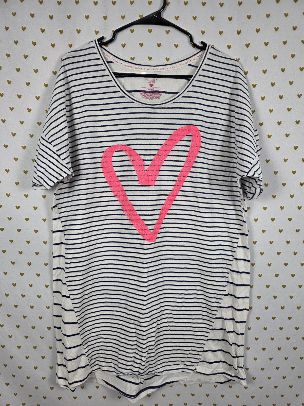 Victorias Secret XL Striped Soft Vintage Sleep Dress Nightgown
