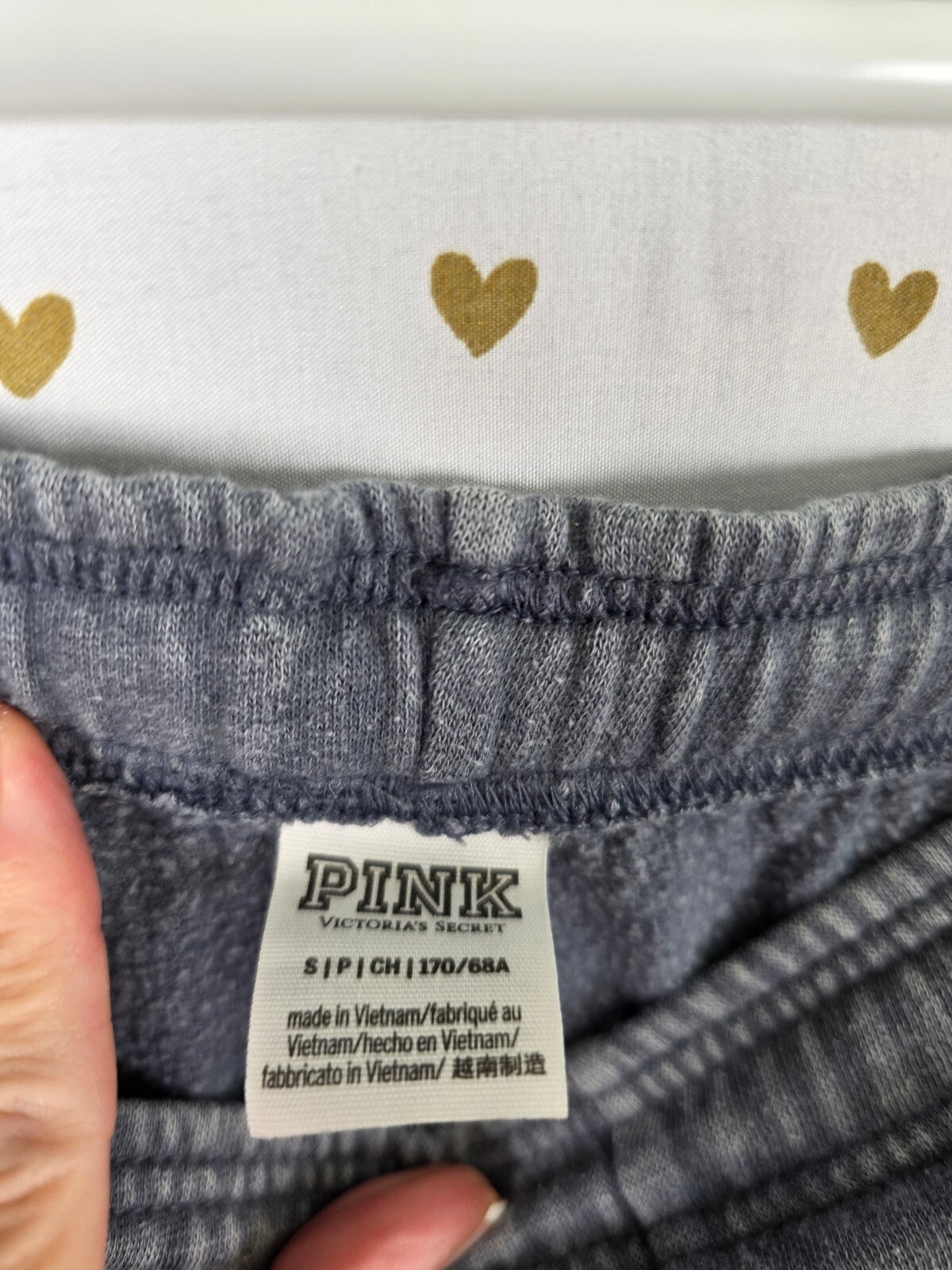 Victorias Secret PINK Vintage Grey Dog Logo Sweats Sweatpants Y2k Small