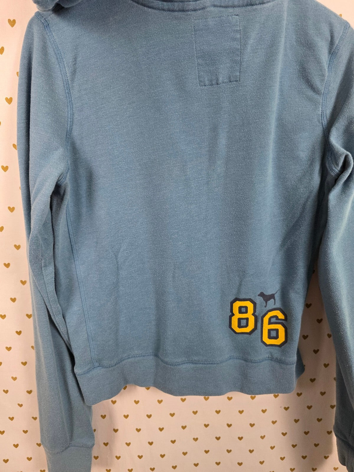 Victorias Secret Pink Vintage UNIVERSITY Full Zip Hoodie Jacket Blue Logo LARGE