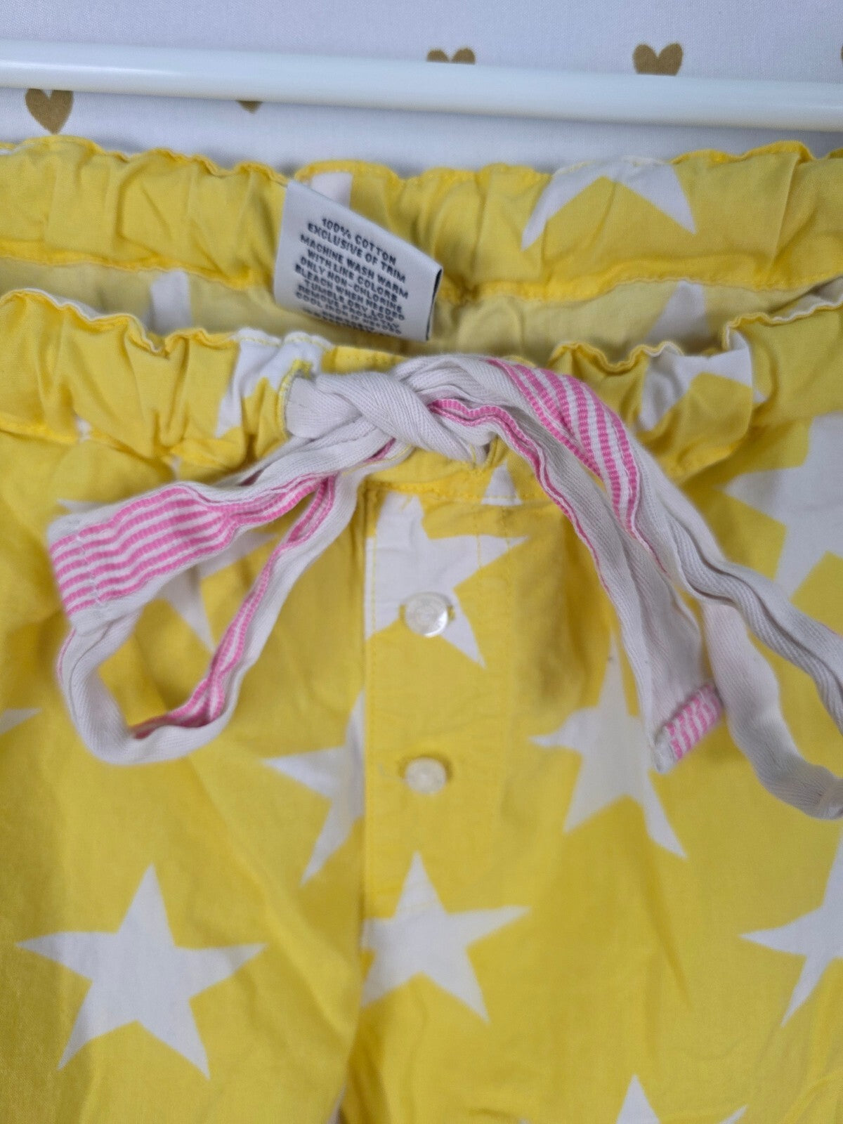 Victoria's Secret PINK Yellow White Star Sleep Lounge Pajama Pants Small