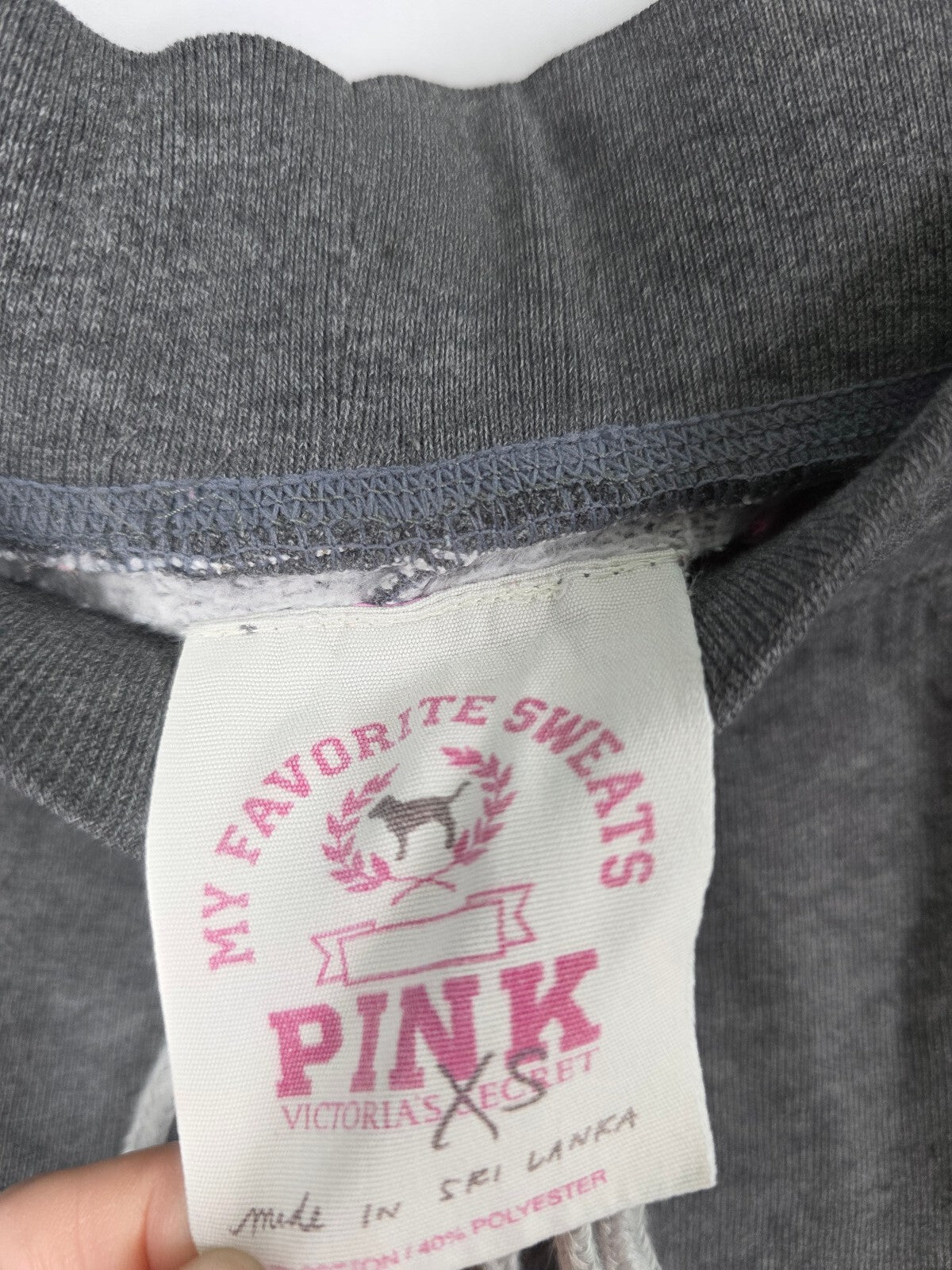 Victorias Secret PINK Vintage University Sweats XS Joggers Sweatpants Grey