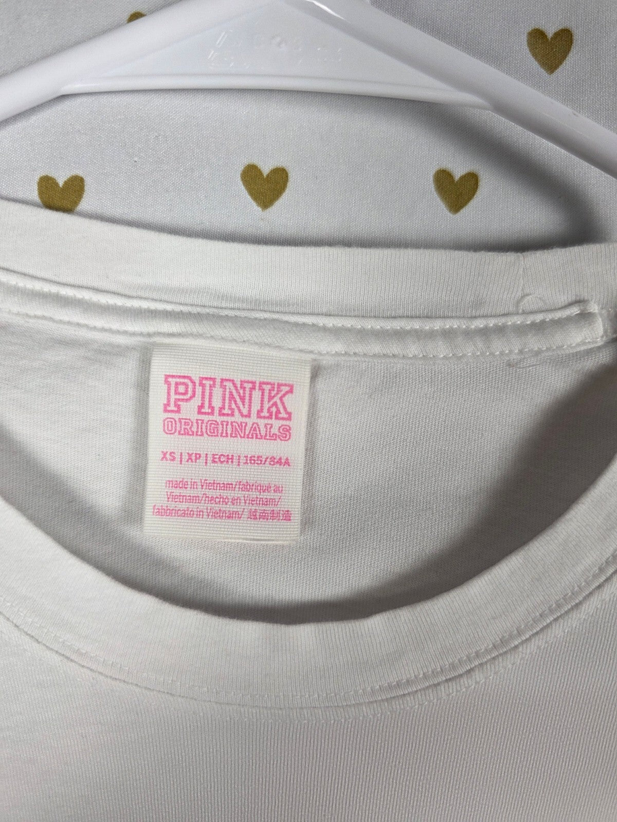 Victorias Secret PINK BLING GLITTER Campus Originals White Sweats TEE SHIRT SET
