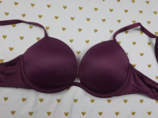 Victorias Secret Pink 34A Maroon Wear Everywhere SUPER Push Up Bra
