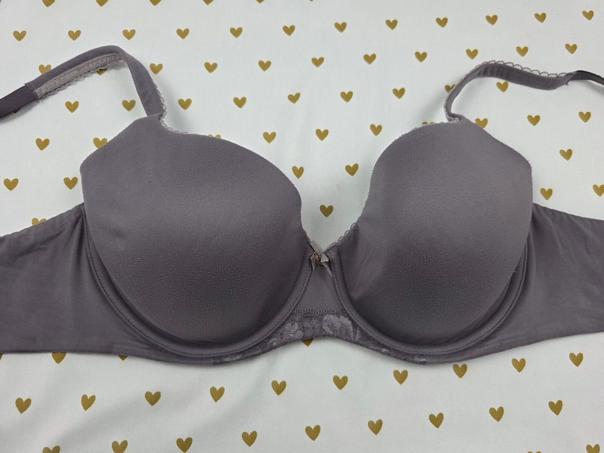 Victorias Secret Grey Lined Demi Balconette Bra 36D