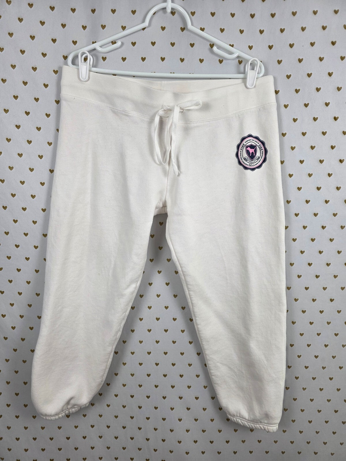 Victorias Secret PINK Vintage Y2k Logo Butt Sweats Sweatpants Large White