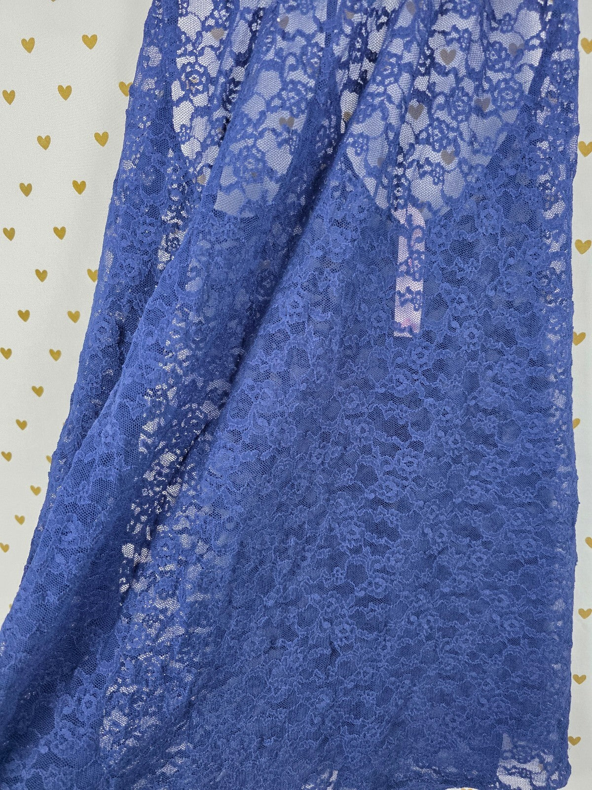 Victorias Secret Blue stretchy Lace Racerback Nightie Lingerie Dress Small