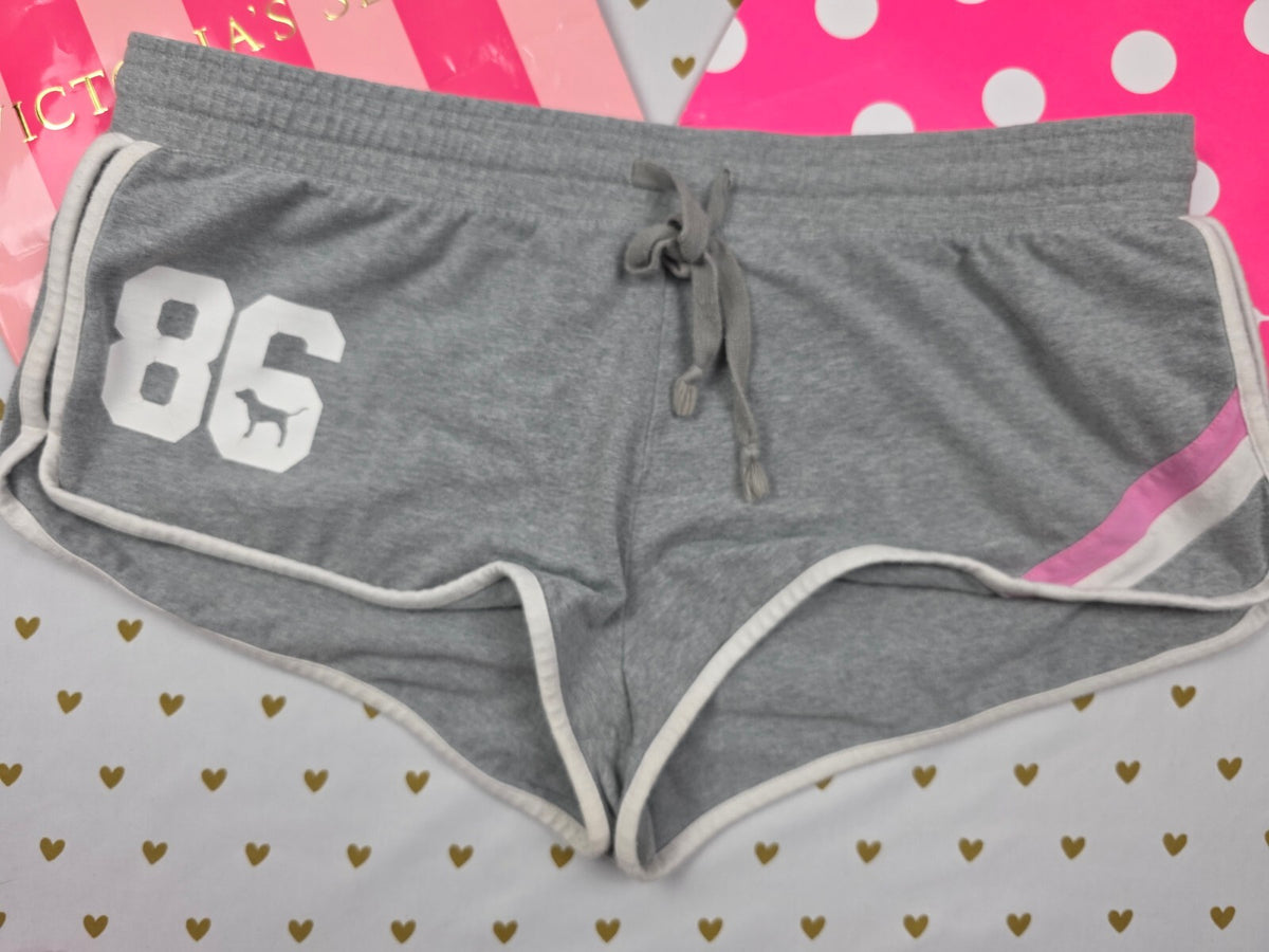 Vintage Y2K Victoria's Secret PINK 86 Dog Micro Mini Shorts M Grey