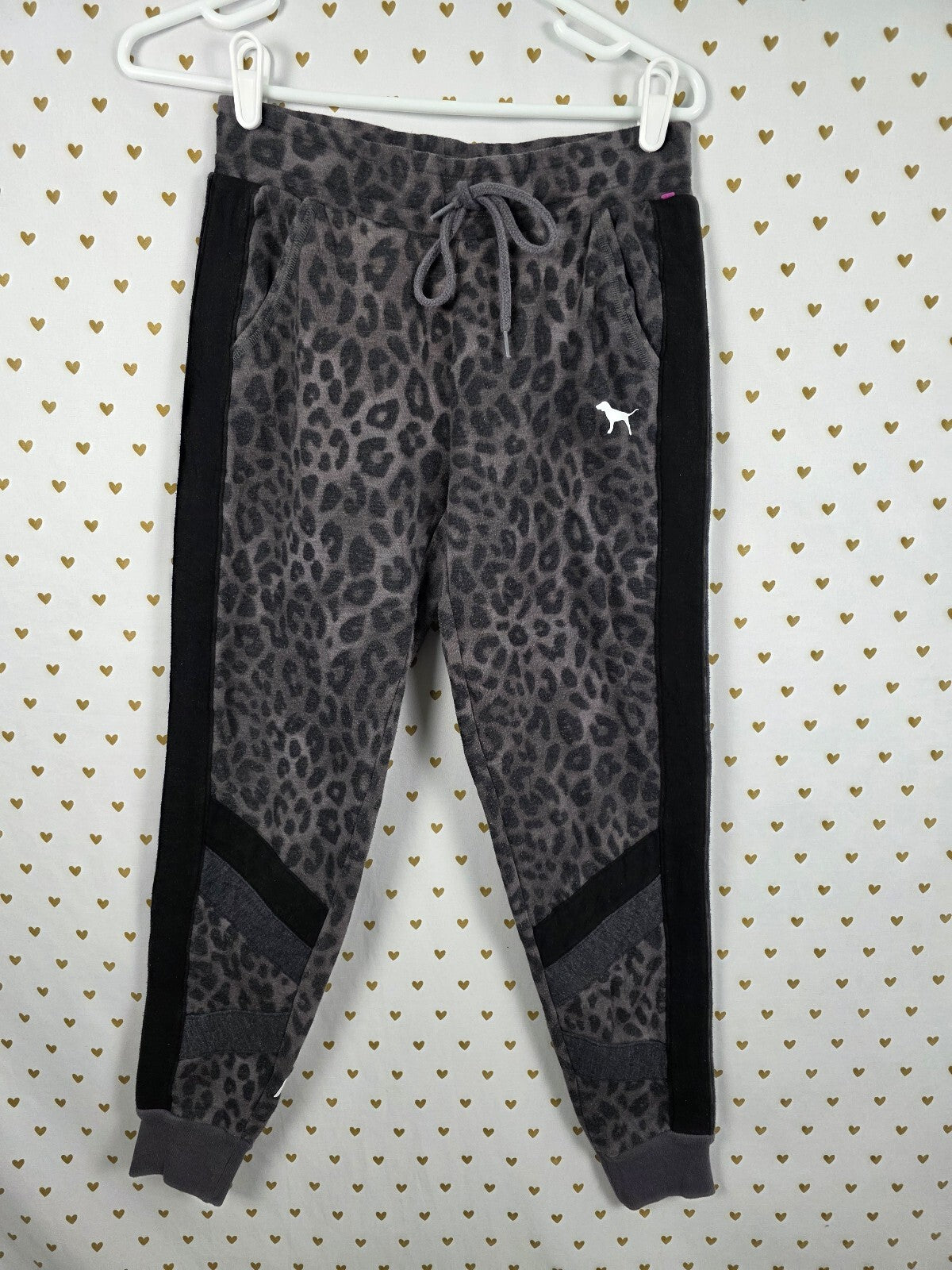 Victorias Secret PINK CHeetah Leopard Logo Sweats Sweatpants XS