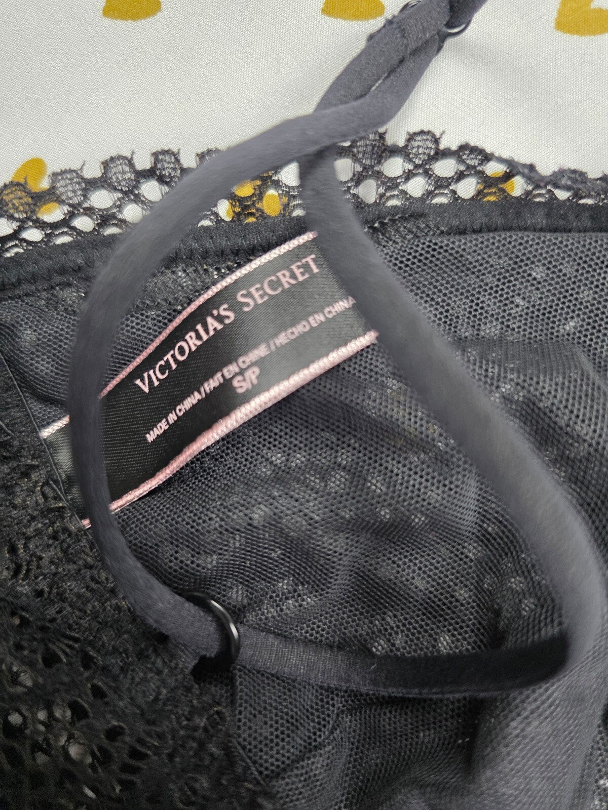 Victorias Secret Black Lace Small Bralette Bra Top Tank