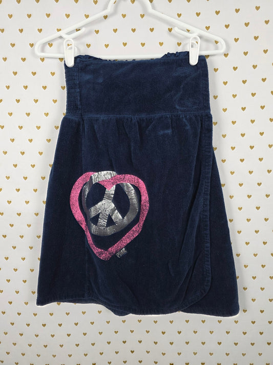 Vintage PINK Victoria's Secret Velour Spa Wrap Towel Peace Heart XS Y2K 2008