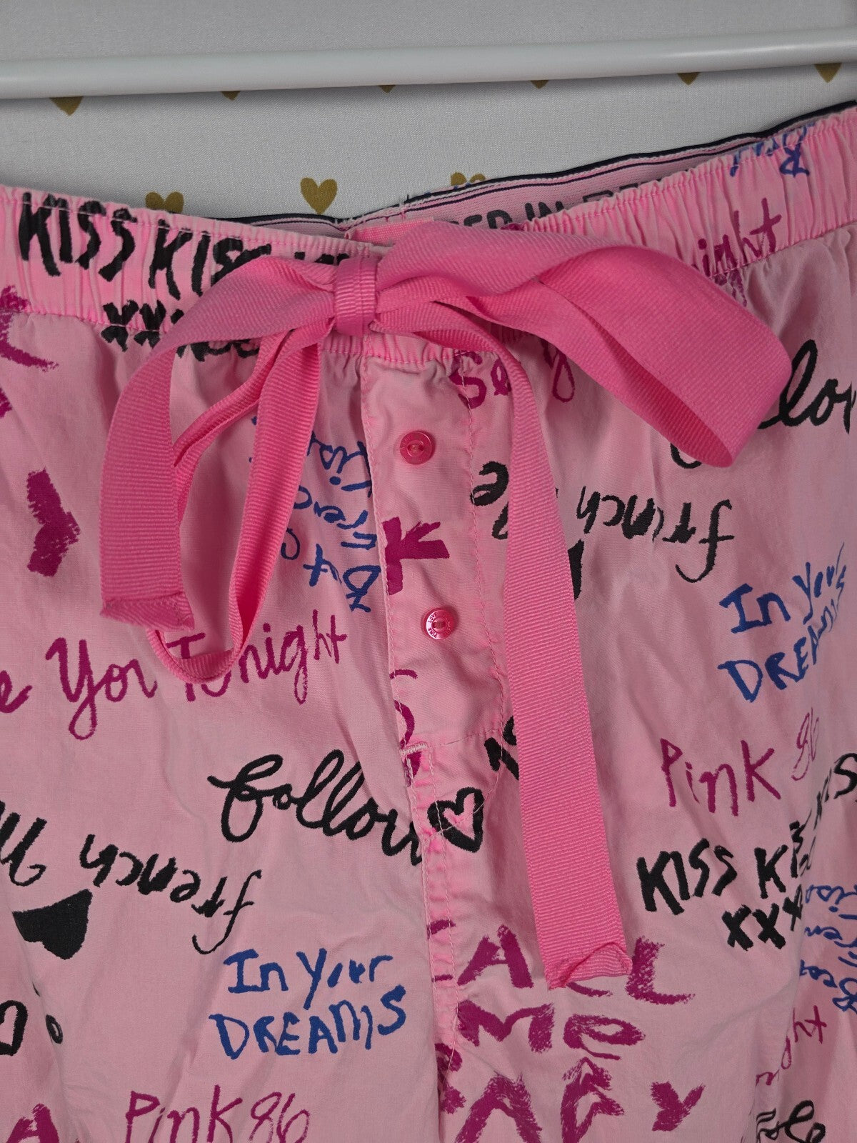 Vintage Victoria's Secret PINK Pajama Pants Graffiti Call Me Baby Y2K Boyfriend