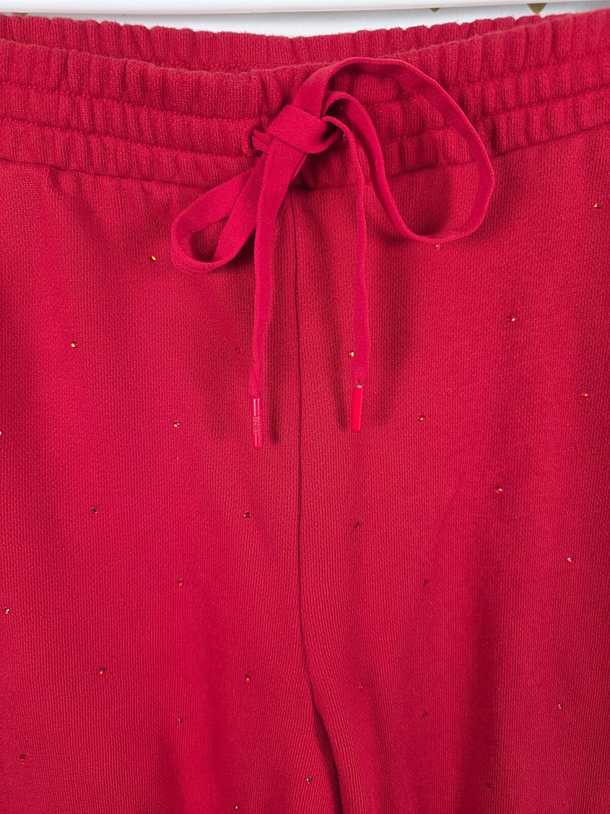 Victorias Secret RED BLING ALL OVER Studded Sweats Sweatpants MEDIUM