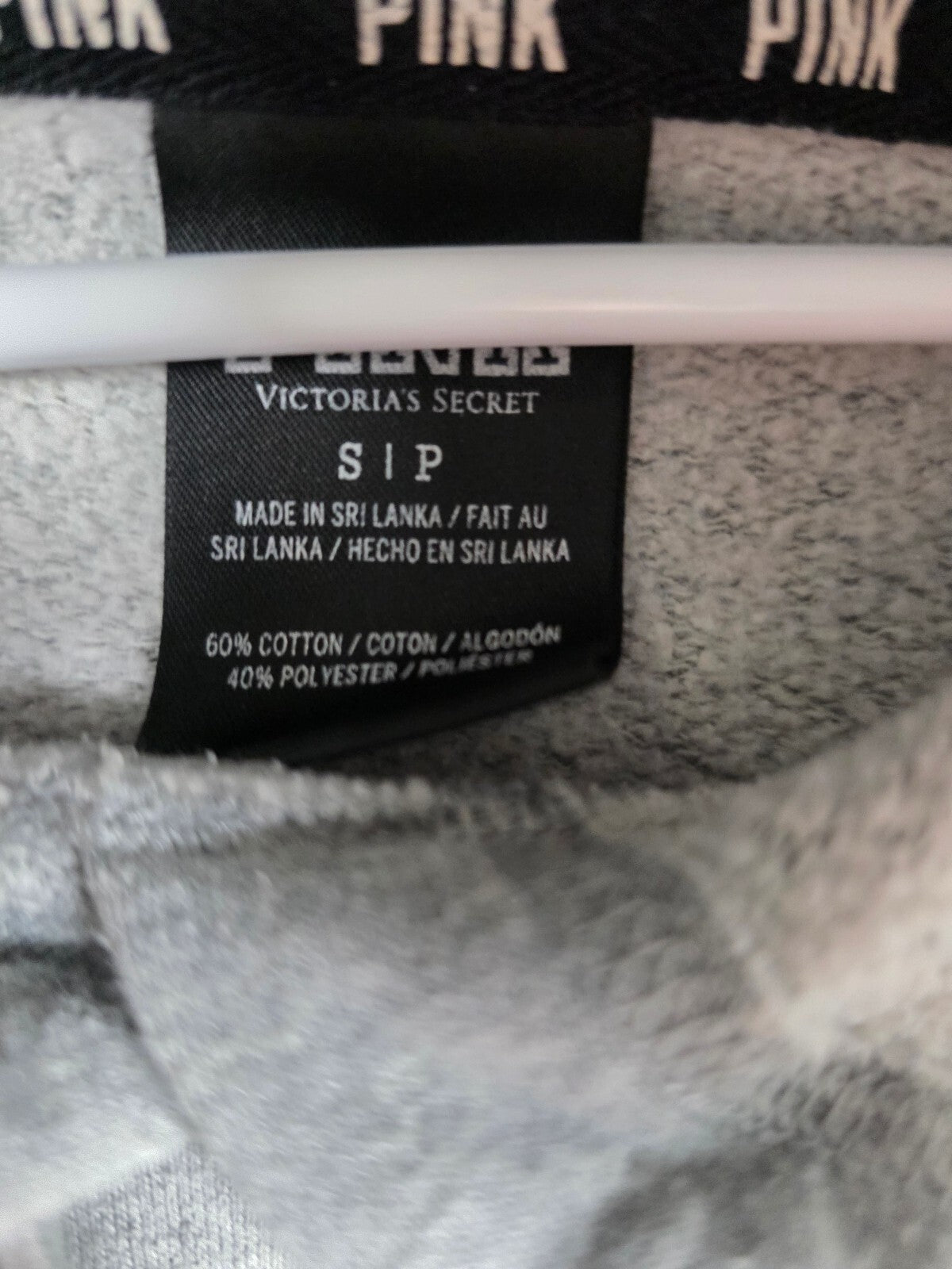 Victoria's Secret PINK BLING Sequin Hoodie Gray Black Pullover Small S