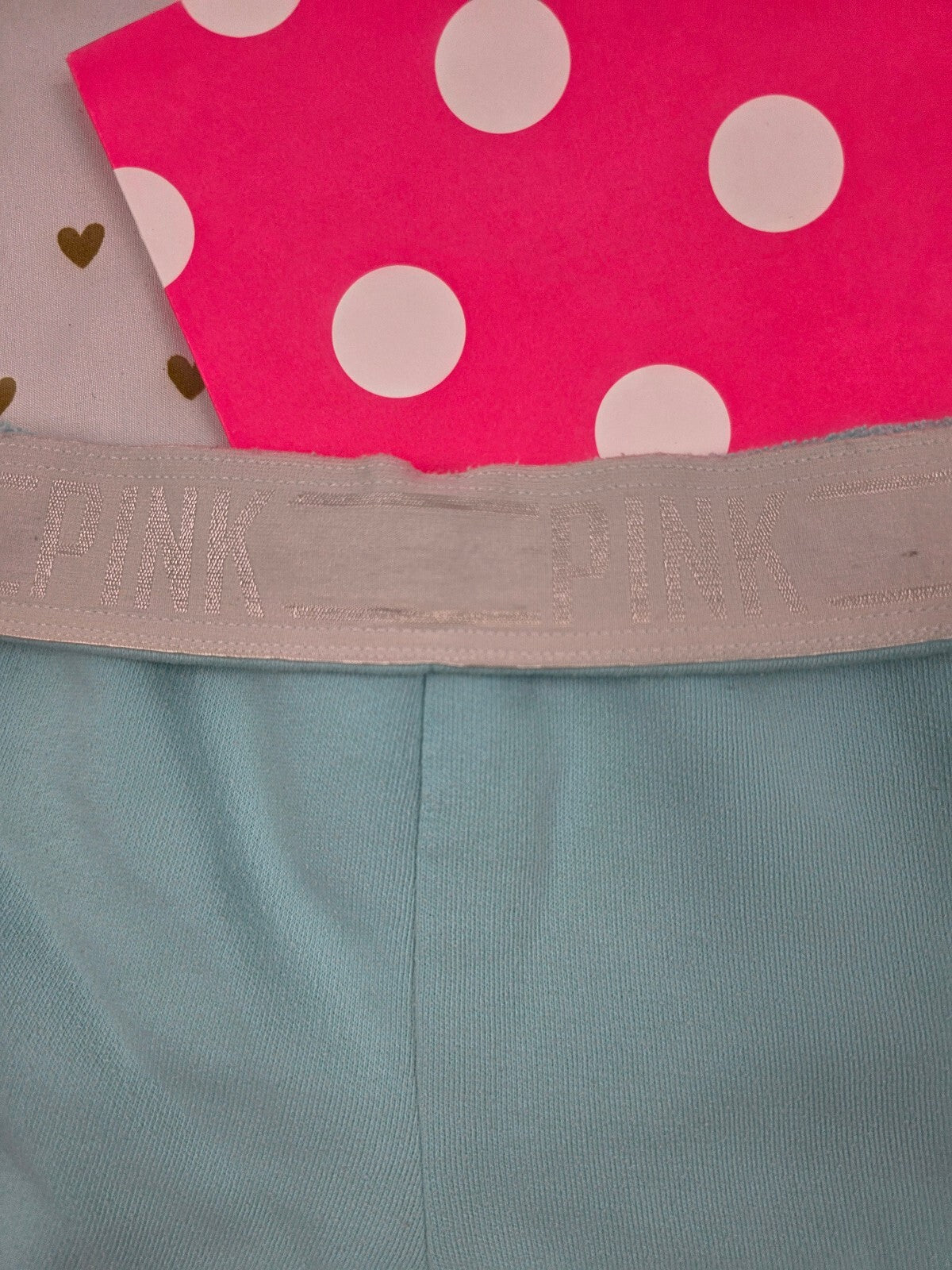 Victorias Secret PINK Foldover Logo sweat shorts Blue SMALL