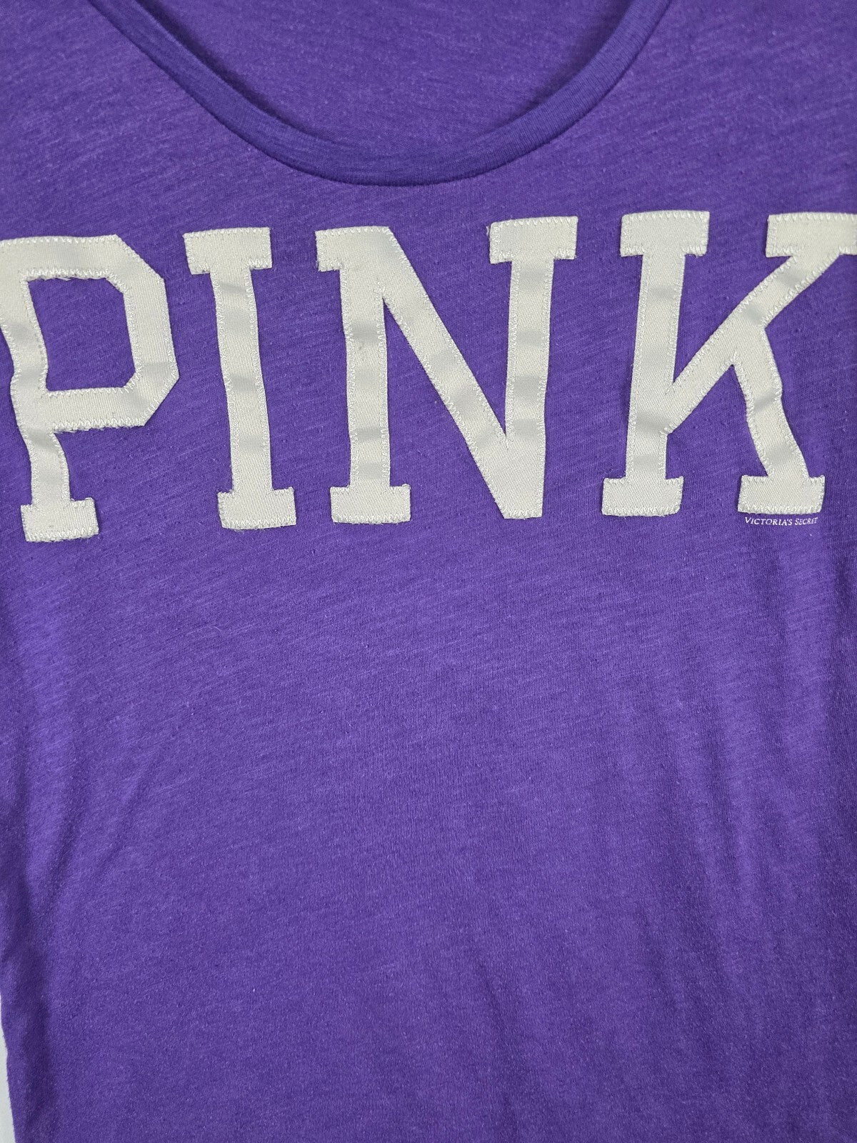 Victorias Secret PINK Vintage Purple Embroidered Y2k Tee shirt Logo Medium
