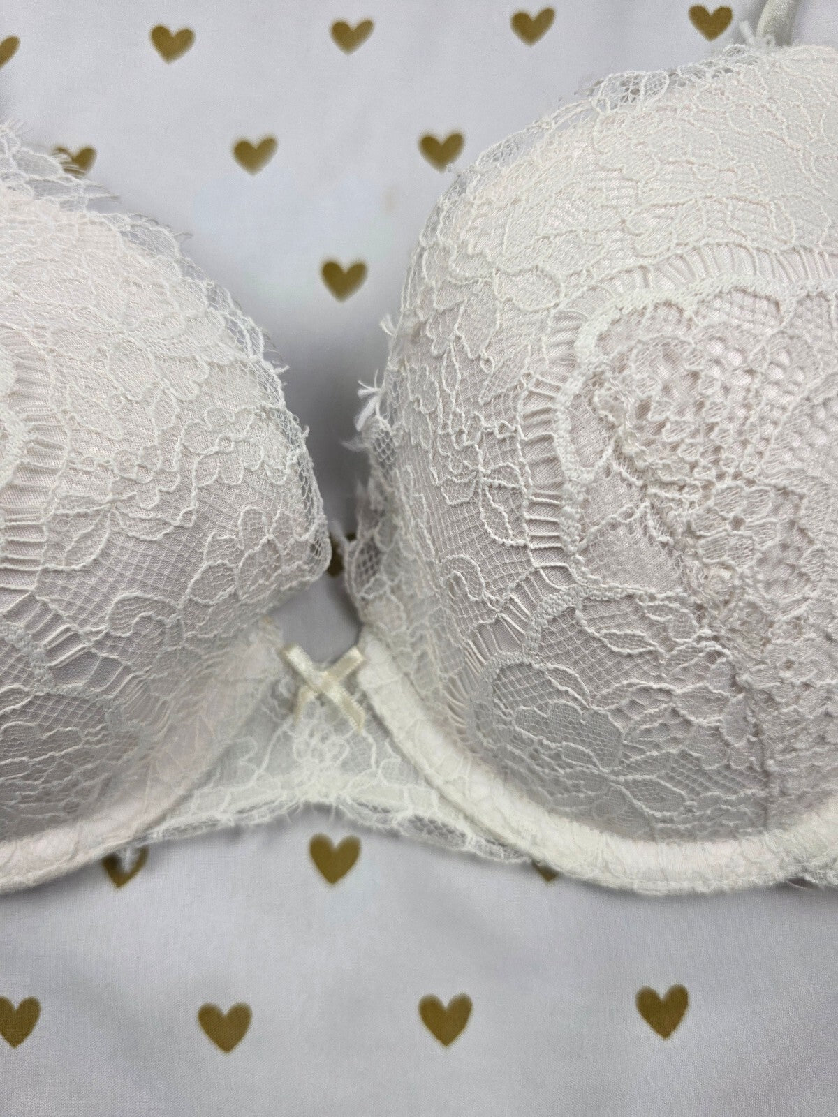 Victorias Secret White Lined Perfect Coverage Bra DREAM ANGELS 34B