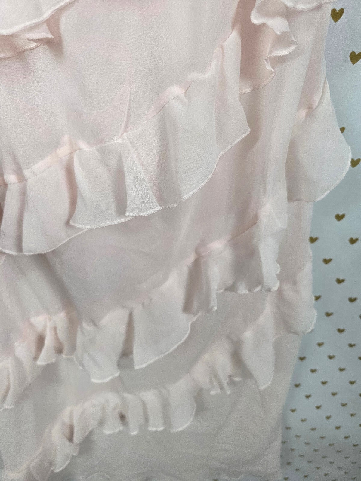 NWT Victoria's Secret Chiffon Ruffle Maxi Slip Dress Nightgown Bridal Pink M