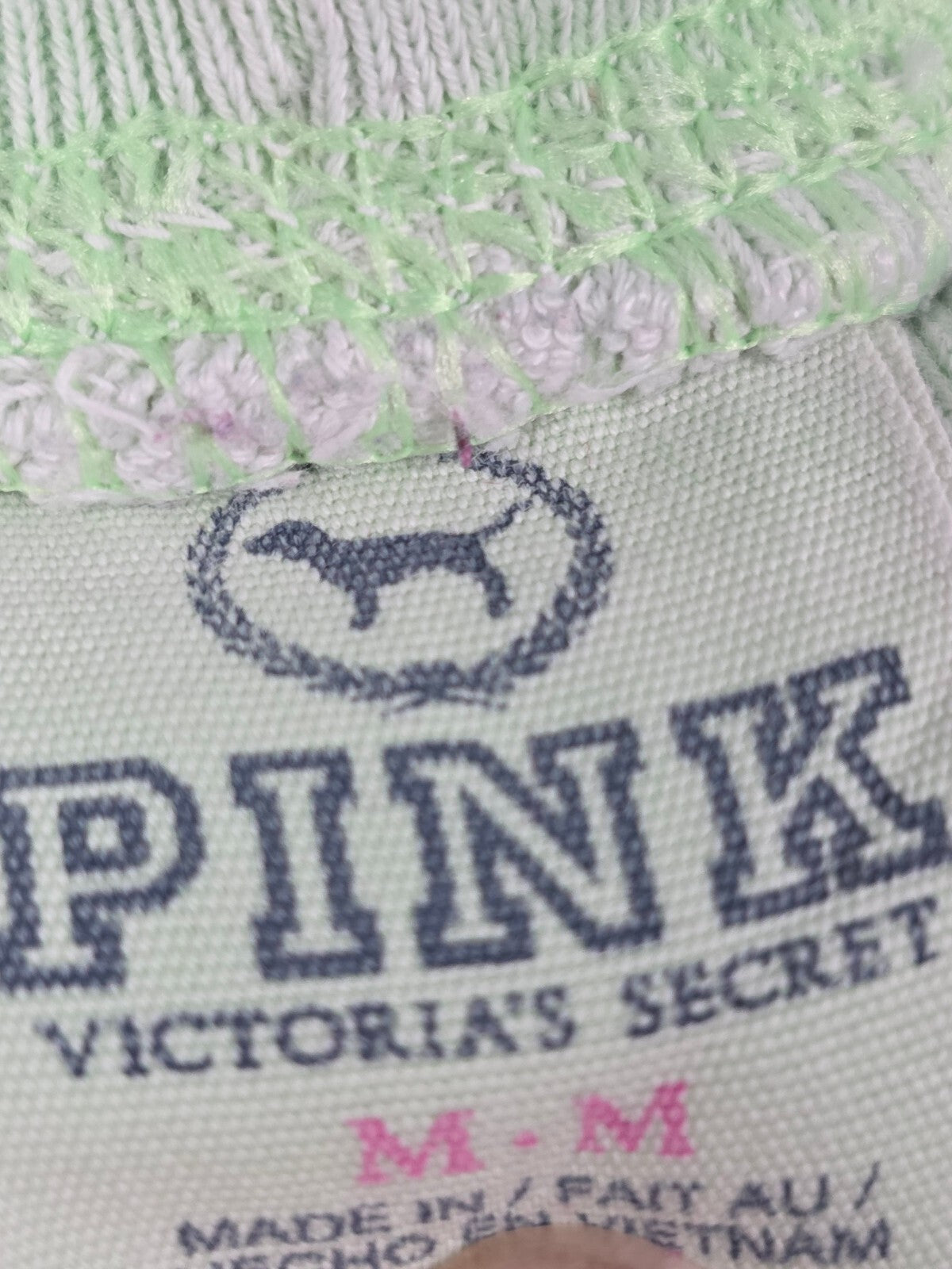 Victoria's Secret PINK LOVE PINK Pants M Neon Green Leopard Cheetah 2010 Y2K
